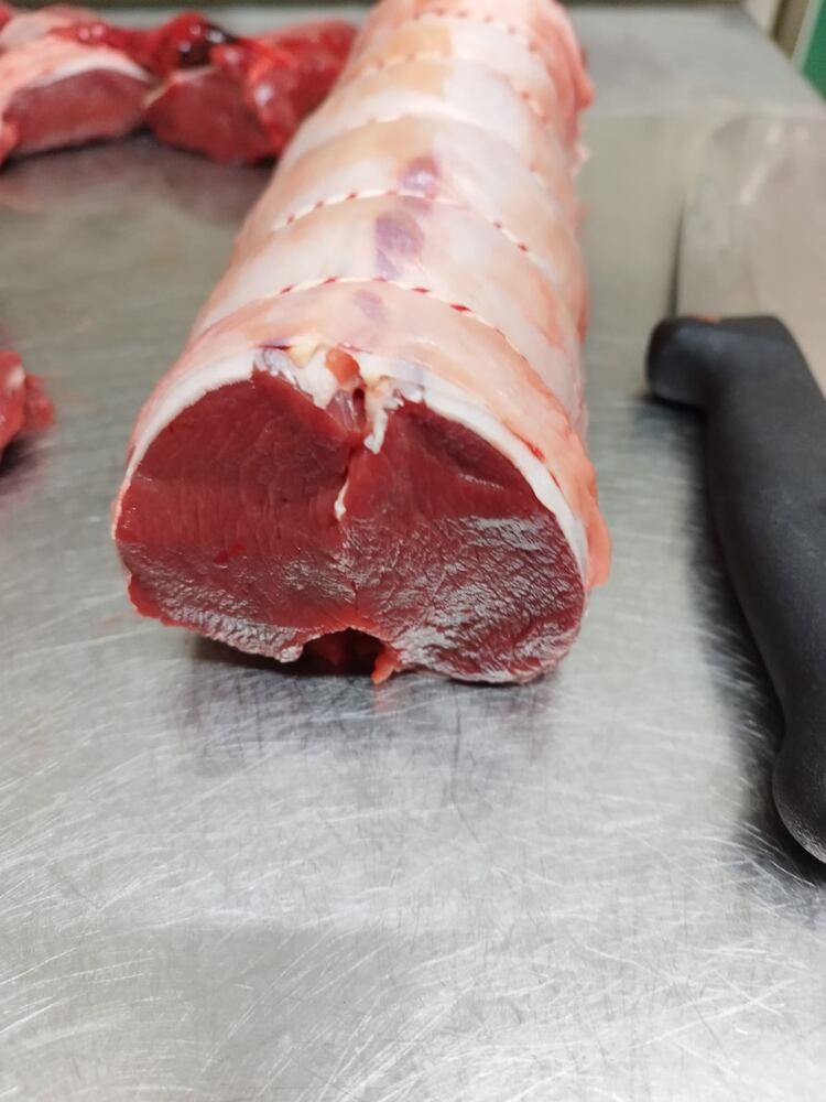 Rolled and tied venison loin